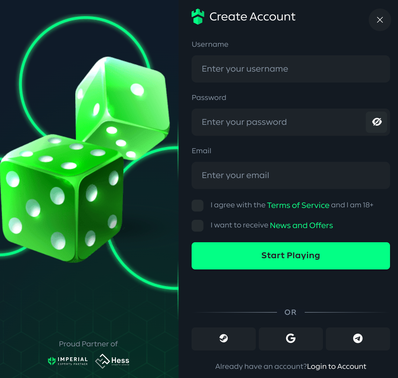 gamdom sign up